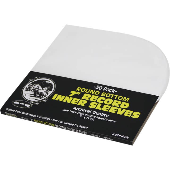7" Record Rounded Inner Sleeves - High Density Polyethylene for wholesale by Square Deal Recordings & Supplies