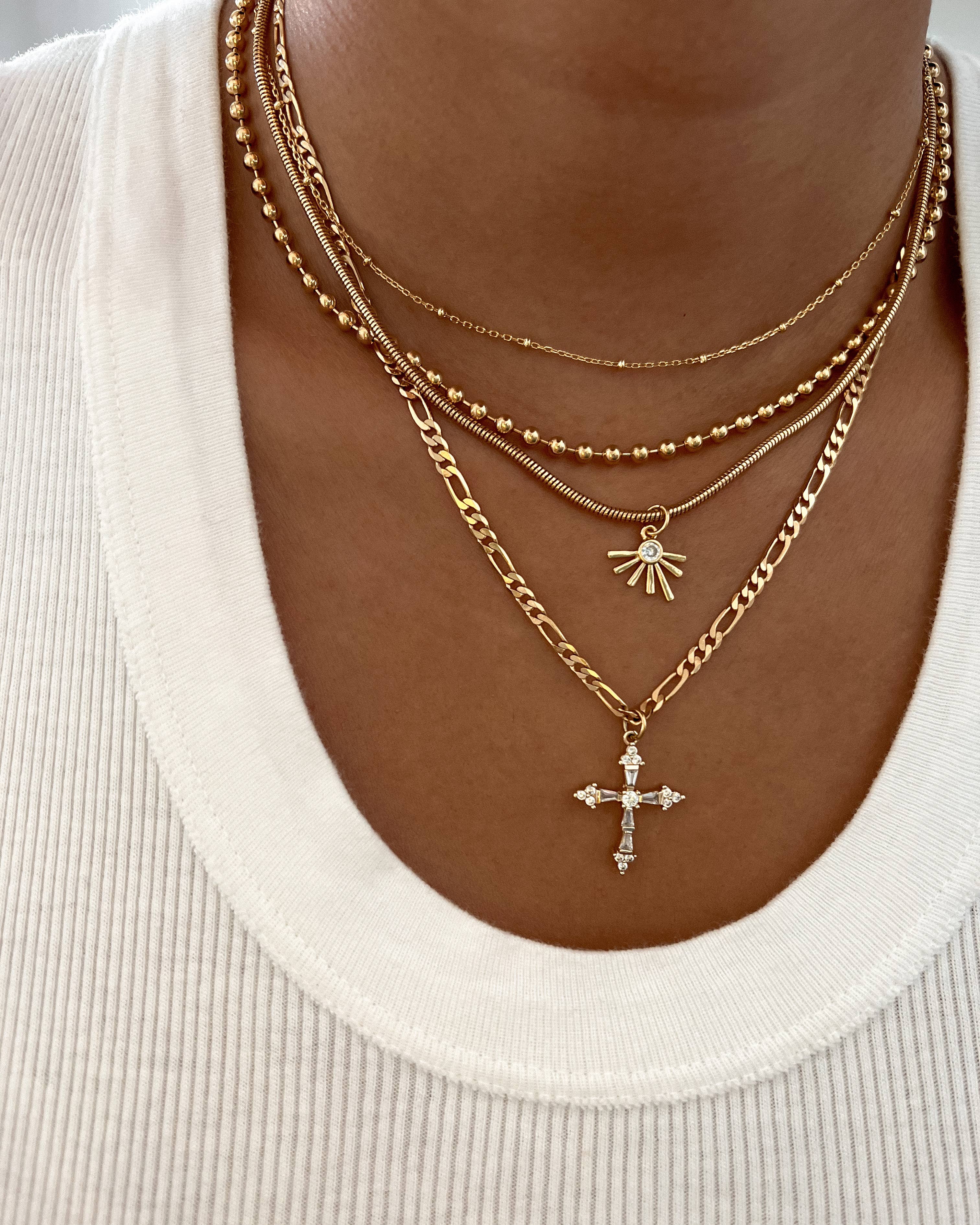 LE Sensor - Vente Collier maille et chaîne - Collier Chaîne à Billes Amira 16" - Plaqué Or 14k 2,3mm1