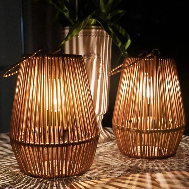Solar Rattan Lantern and other Purchase Wholesale tavoli e sedie. Free Returns & Net 60 Terms on Faire trending on Faire.