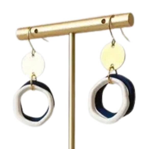 Sweet Tree - Wholesale Dangle Earrings - Custom Game Day Earrings | Navy, White, Sports, Jewelry0