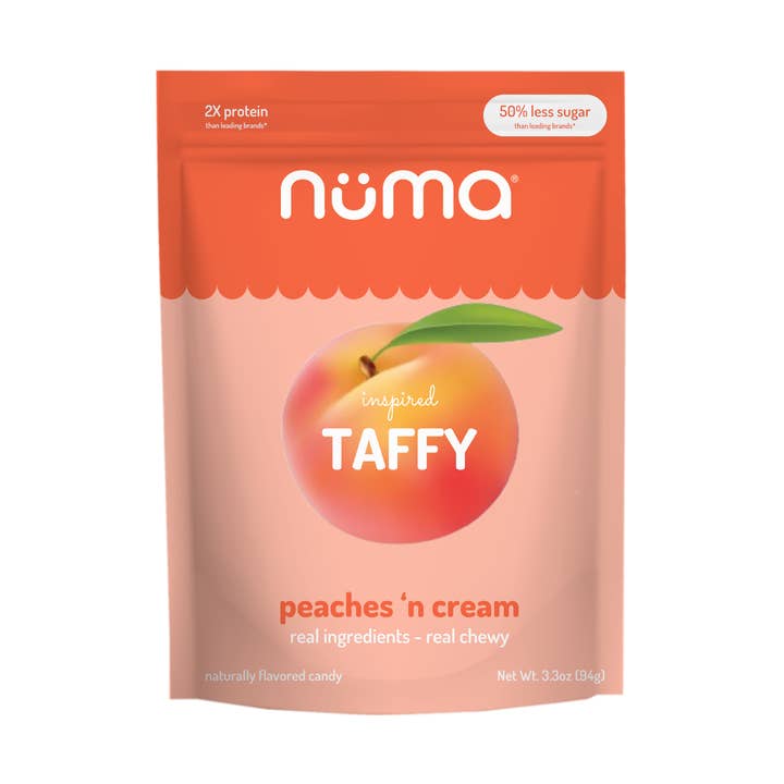 Taffy sain Pêches et Crème pour la vente par Numa Foods
