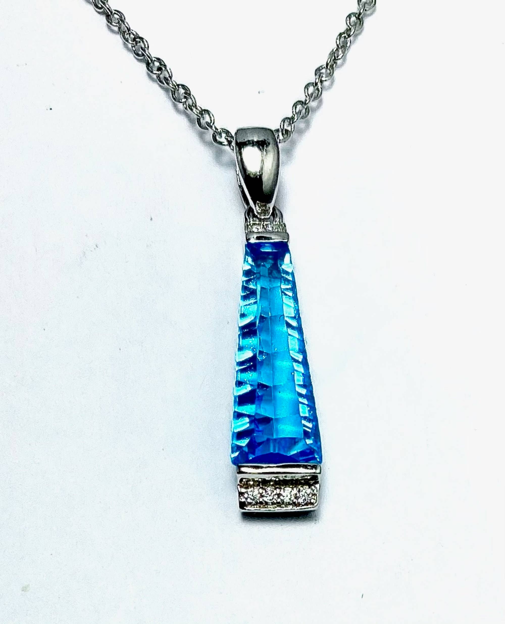 Twan Kee Jewelry - Wholesale Pendant/Charm Necklace - Fancy Cut Helenite & CZ Sterling Silver Pendant