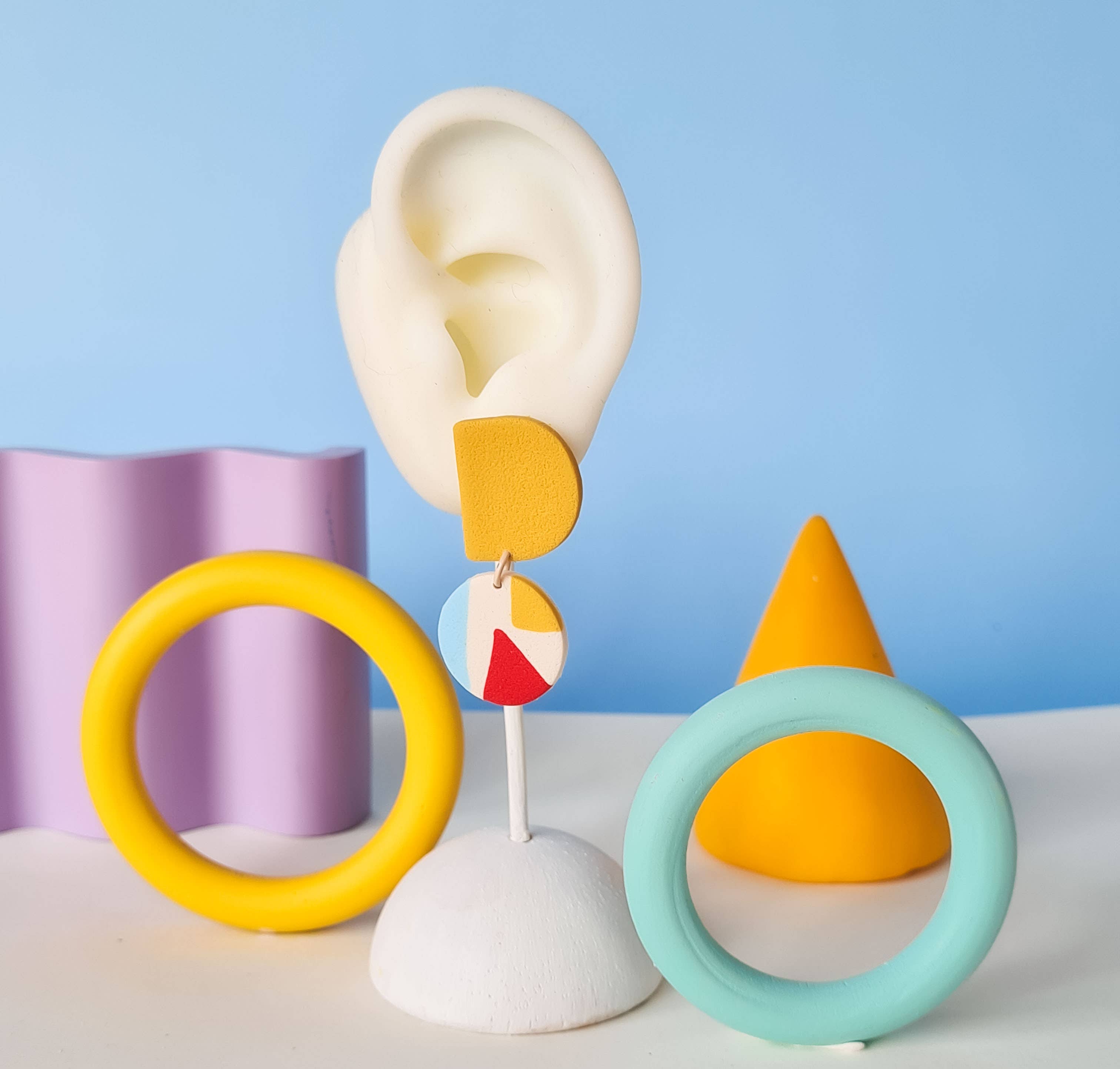 Mono - Wholesale Dangle Earrings - colorful patterned handmade clay earrings in 19 varieties27