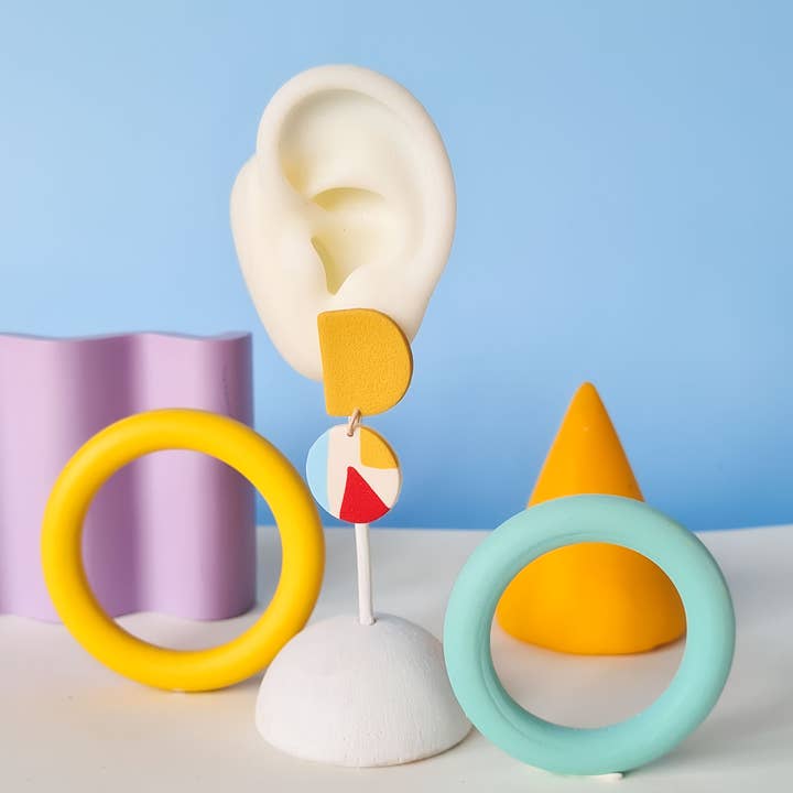 Mono - Wholesale Dangle Earrings - colorful patterned handmade clay earrings in 19 varieties27