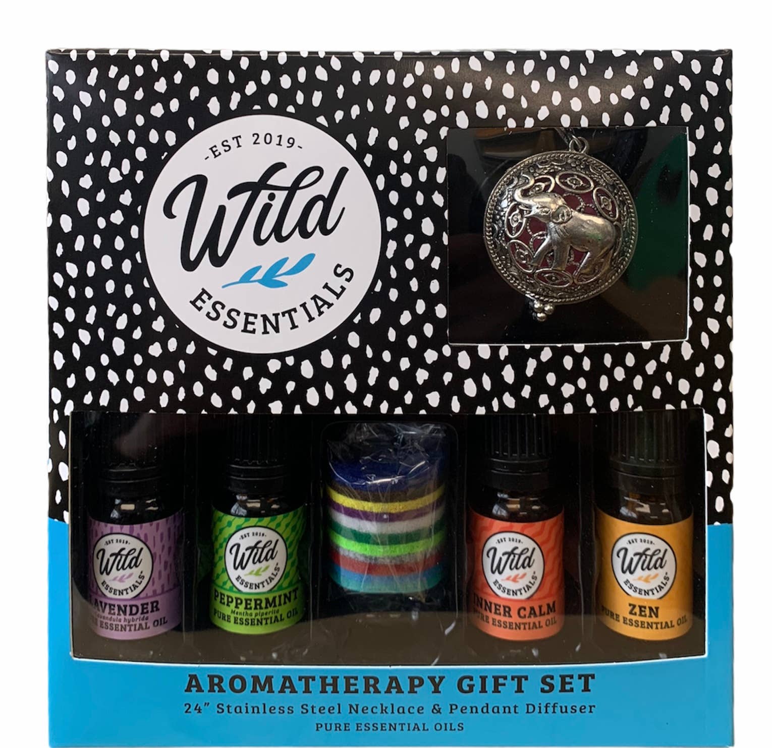 Wild Essentials - Wholesale Aromatherapy Necklace - Elephant Diffuser Necklace with 4 Essential Oils1