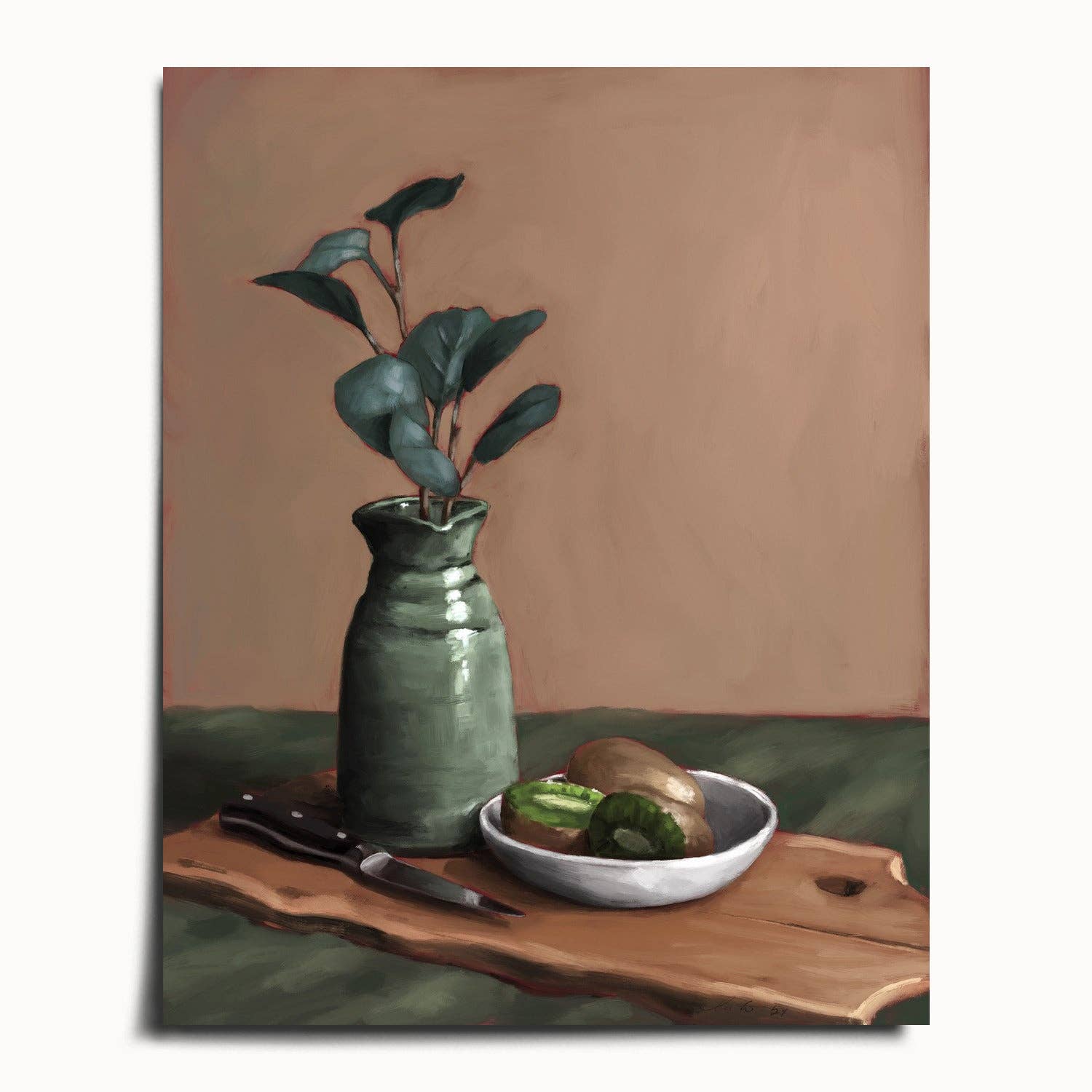 The Ugly Cat Studio - Wholesale Art Print - Eucalyptus and Kiwi Still Life Art Print3
