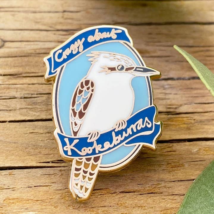 Crazy About Kookaburras - Enamel Pin for wholesale by Bridget Farmer Printmaker