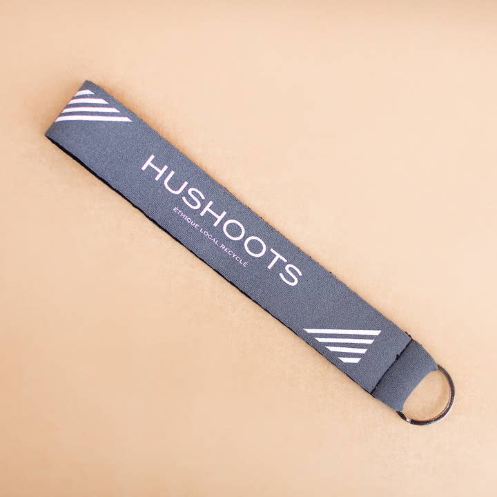 Recycled Neoprene Keychain - Light Gray for wholesale by HUSHOOTS
