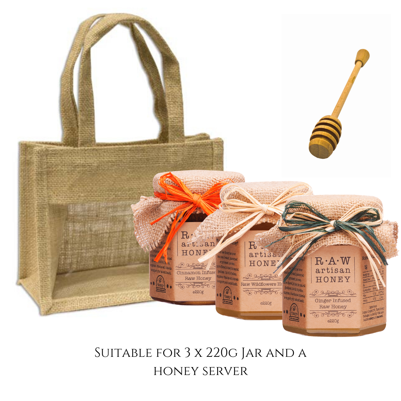 Natural Gift Bag for 3 Honey Jars for wholesale on Faire0