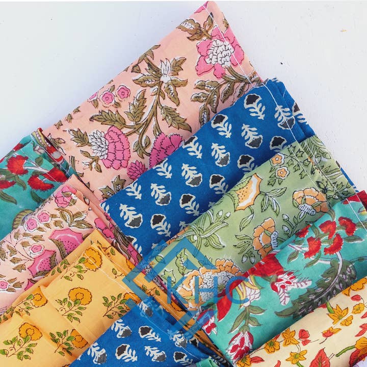 KHC – wholesale Dinner & cloth napkin – Assorted Cotton Fabric Floral Napkin Lot Of 20 Pcs5
