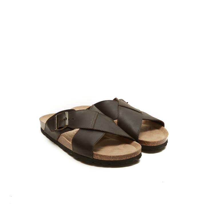 Sandales Mandél RAMON marron foncé à brides croisées - Art.MD6602 pour la vente par Mandél