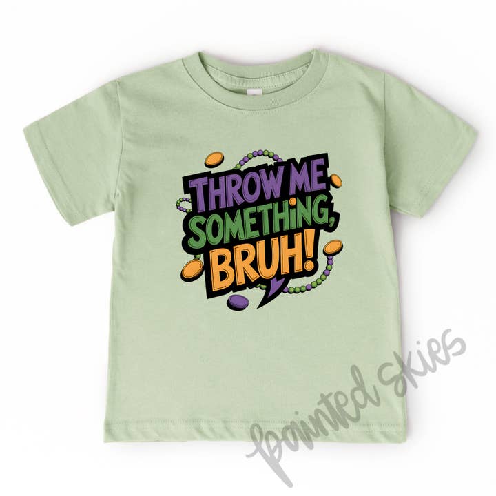 Throw Me Something Bruh Mardi Gras Toddler Tee for wholesale by Painted Skies