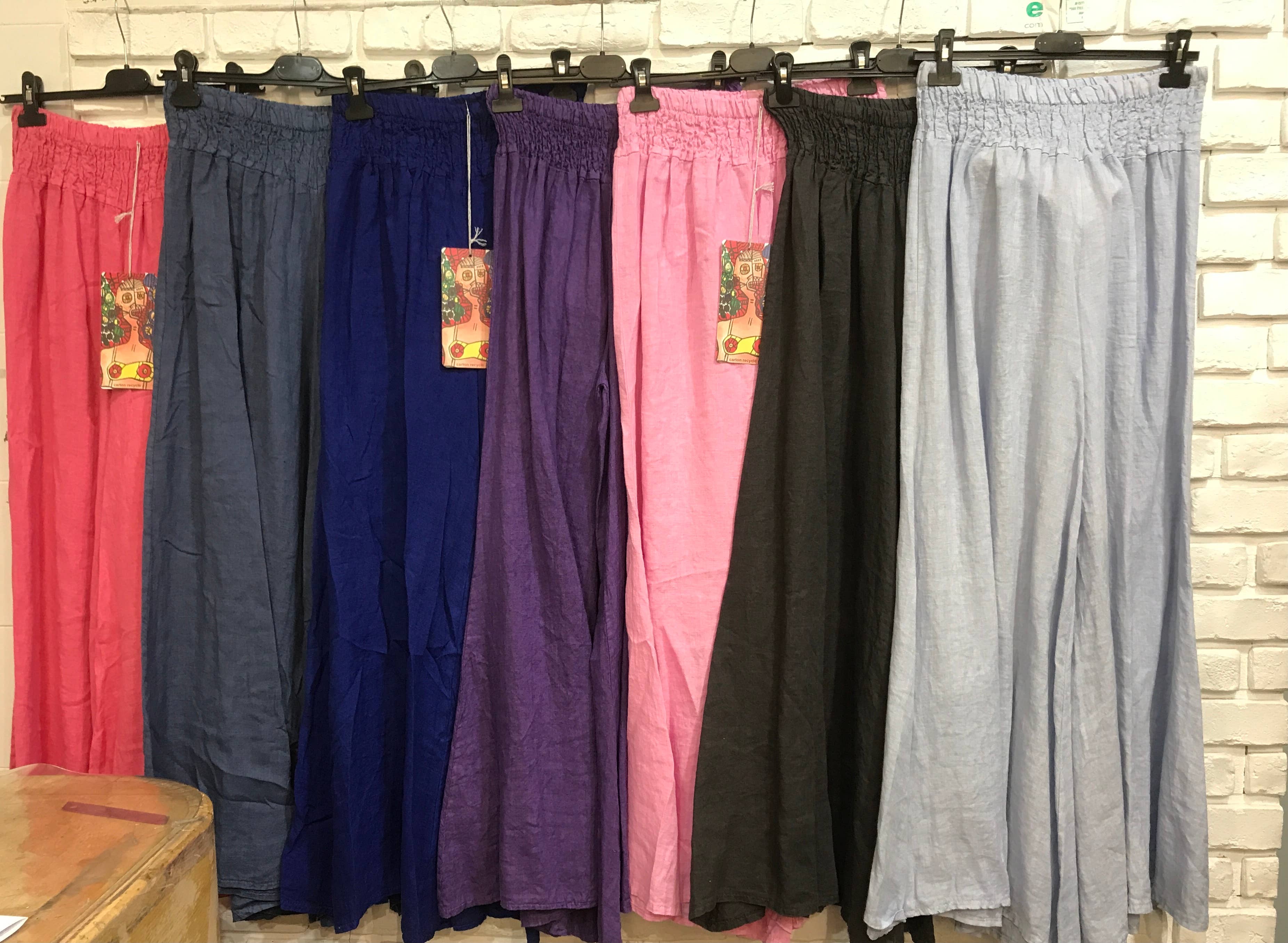 la maison des fibres naturelles - Wholesale Pants - Women's - Flared linen trousers 66031 100%LINEN29