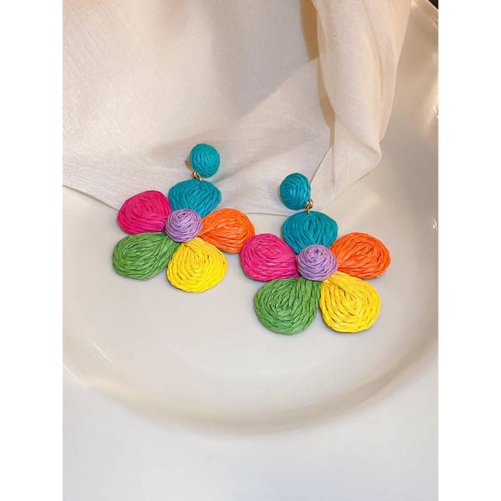 COLORATO Orecchini pendenti colorati a forma di fiore in vendita all'ingrosso su Faire8