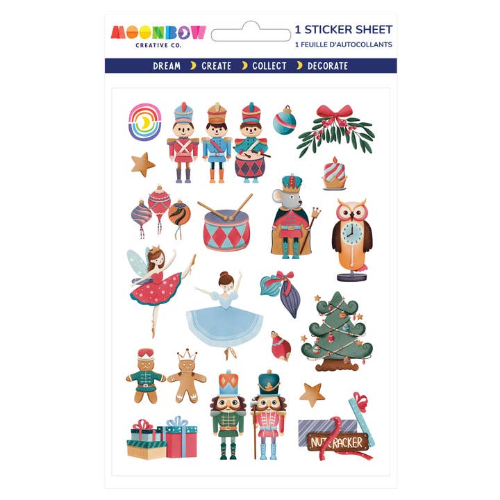Nutcracker Sweet Glossy Sticker Sheet for wholesale by Moonbow Creative Co.