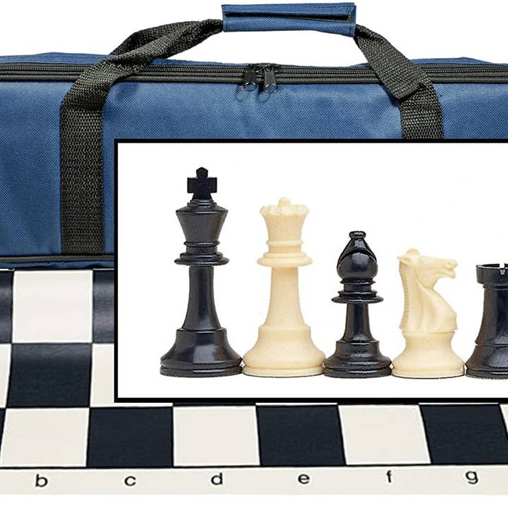 Tournament Chess Set, Royal Blue for wholesale by Wood Expressions