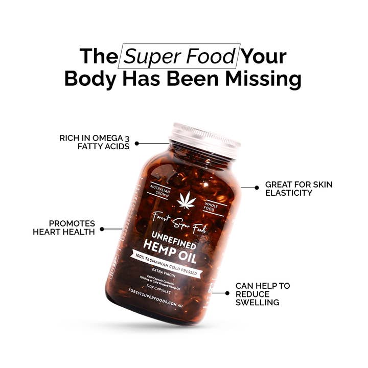 Forest Super Foods - Wholesale Oral supplement/vitamin - Unfiltered Hemp Seed Oil Capsules1