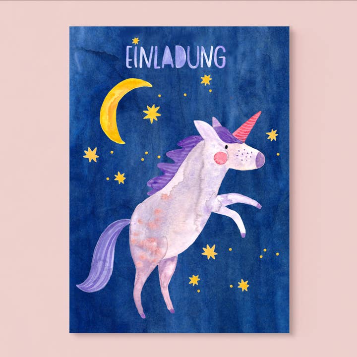 Carte d'invitation *Licorne* pour la vente par Frau Ottilie
