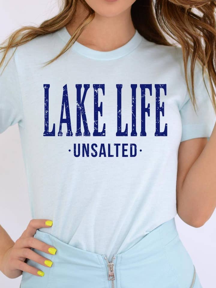 Lake Life Unsalted Graphic Tee for wholesale by COLORBEAR