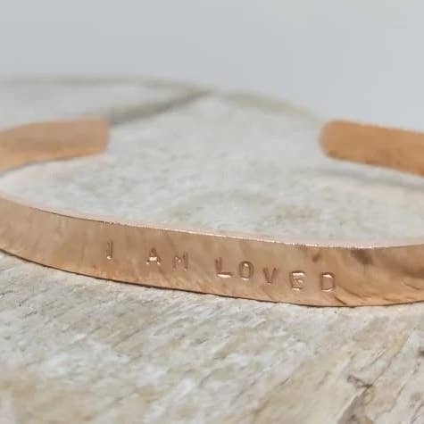 I Am Loved Rose Gold Cuff for wholesale by benny and the moo