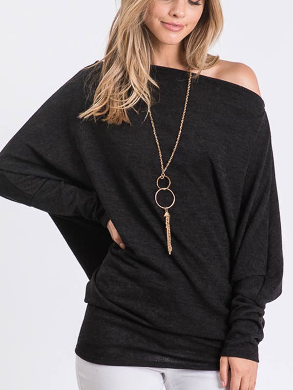 SOLID TOP WITH ONE SHOULDER for wholesale by Pink Irene Wholesale