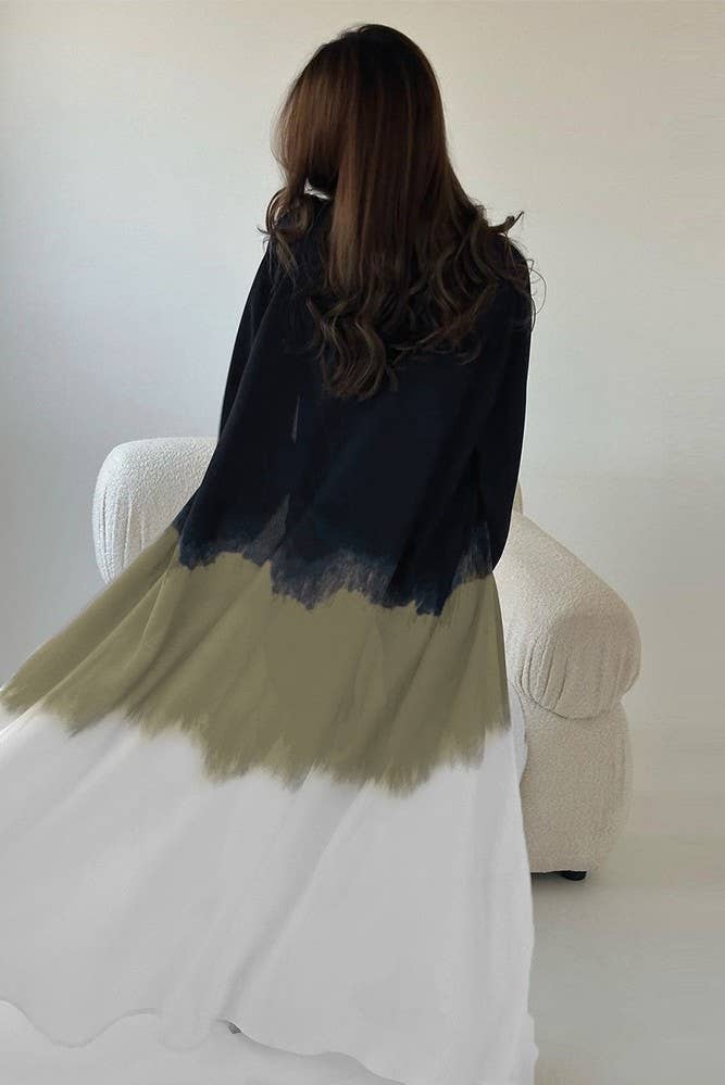 UNISHE - Wholesale Kimono - Women's - Summer Color Block Tie Dye Open Kimono ZK13694