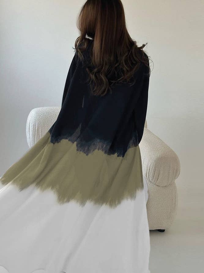 UNISHE - Wholesale Kimono - Women's - Summer Color Block Tie Dye Open Kimono ZK13694