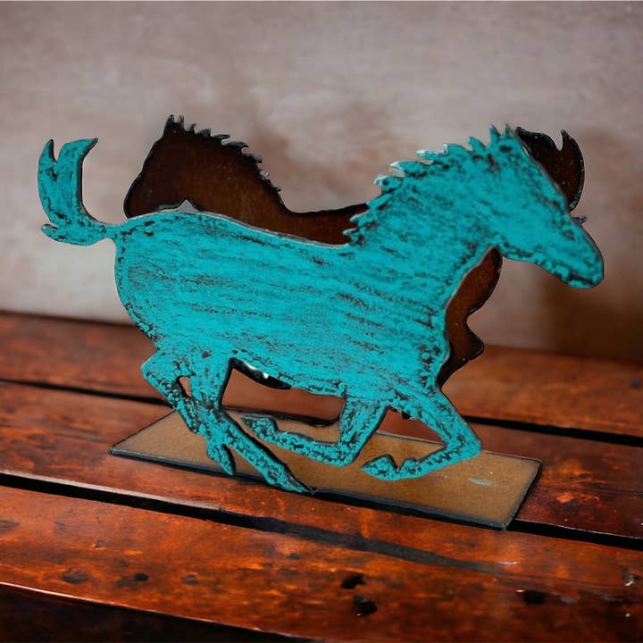 Portatovaglioli a forma di cavallo western Southwestern rodeo eco metal per la vendita all'ingrosso da parte di Whimsies