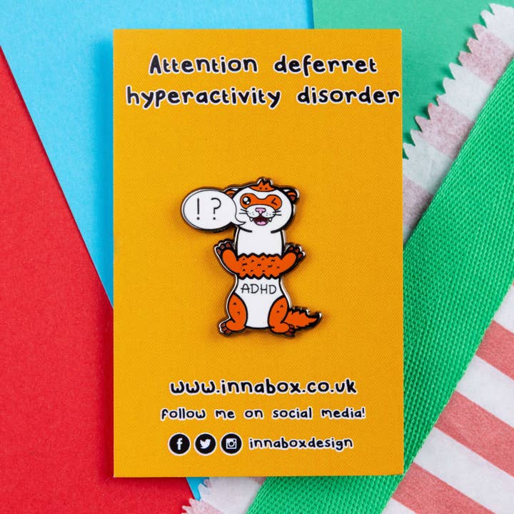 Innabox Ltd - Wholesale Lapel Pin/Button - Attention Deferret Hyperactivity Disorder Enamel Pin - ADHD3