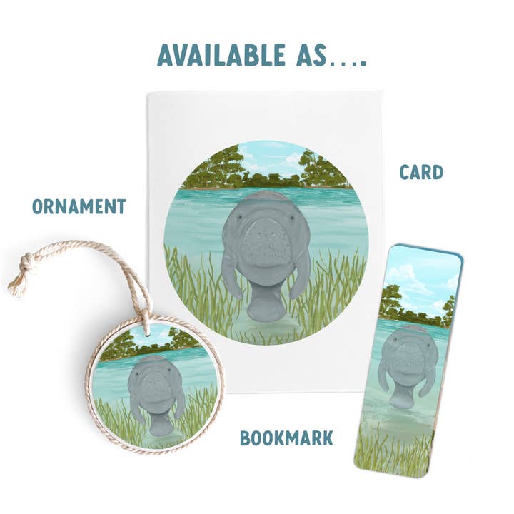 25 Sweetpeas - Wholesale Sticker - Manatee Sticker, Wildlife Sticker, Manatee in the Springs2