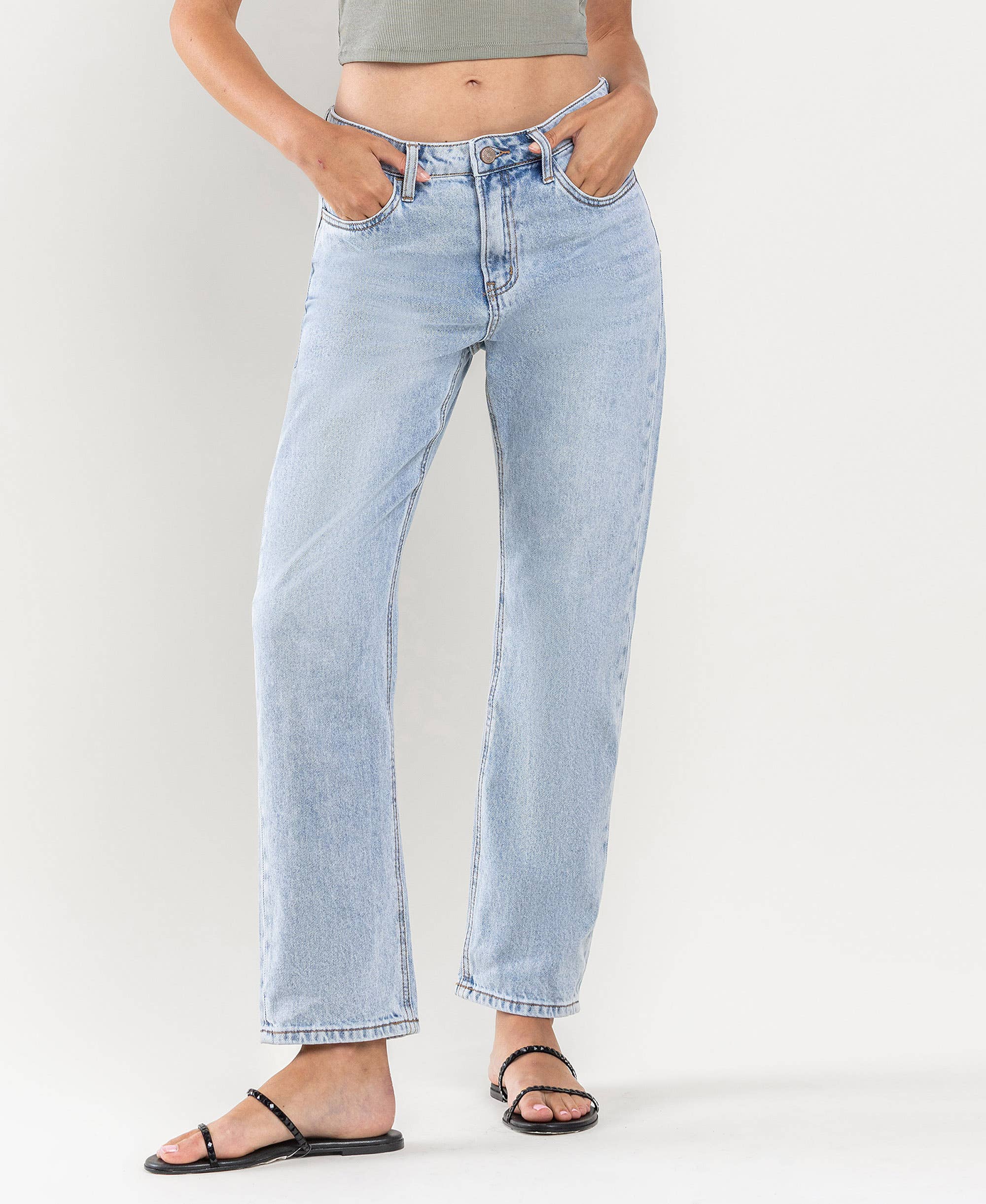 SUSTAINABILITY HIGH RISE ANKLE STRAIGHT JEANS LV1131 for wholesale on Faire2
