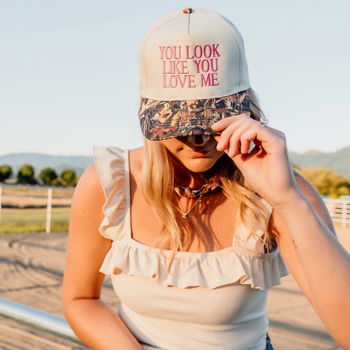 You Look Like You Love Me Embroidered Hat - Camo and other Purchase Wholesale two tone hats. Free Returns & Net 60 Terms on Faire trending on Faire.
