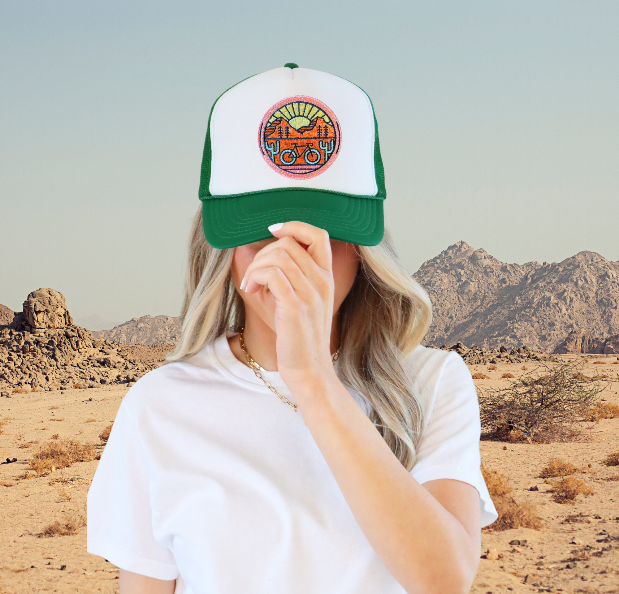 Spruce Seed - Wholesale Trucker Hat - Unisex - Trucker Hat- Desert Bike Patch- ADULT Bicycle Hat5