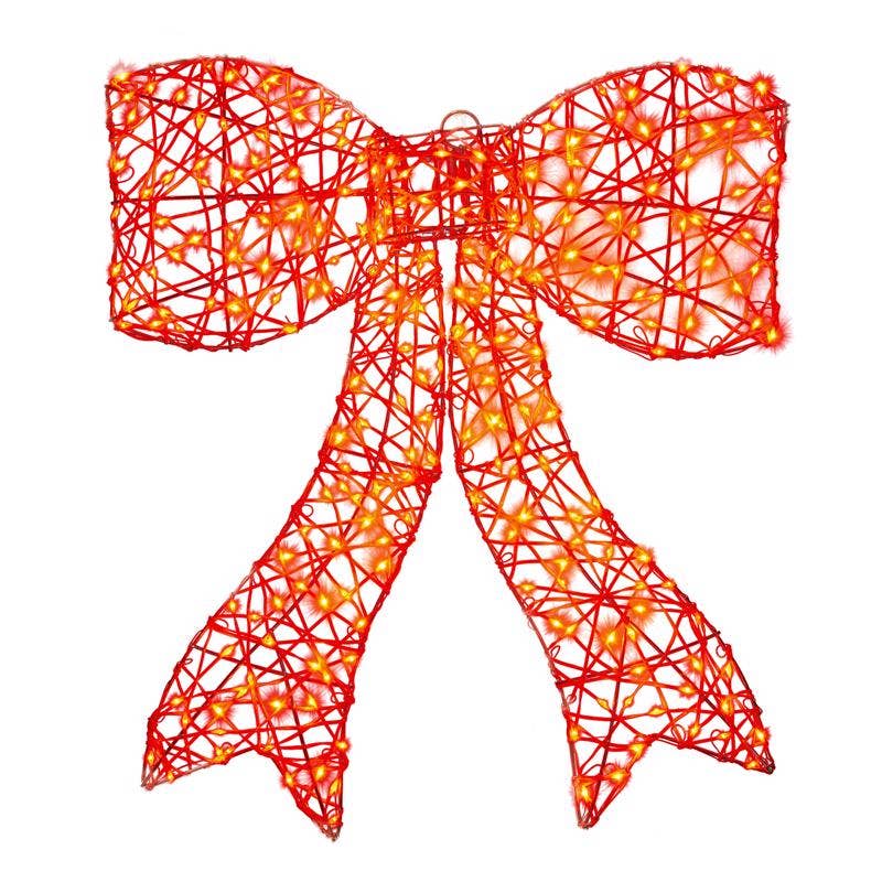 Everyday Supply Co - Wholesale Christmas Decoration - SIENNA - Sienna LED Red Bow 23.6 in. Hanging Decor0