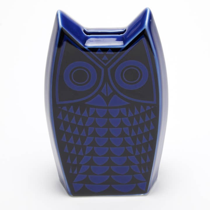 Magpie - Wholesale Money/Piggy Bank - Magpie x Hornsea Owl Moneybox - Blue