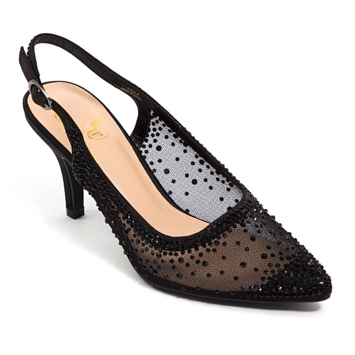 Lola forskønnet Spidse Toe Slingback Pumpe for engroshandel hos LADY COUTURE
