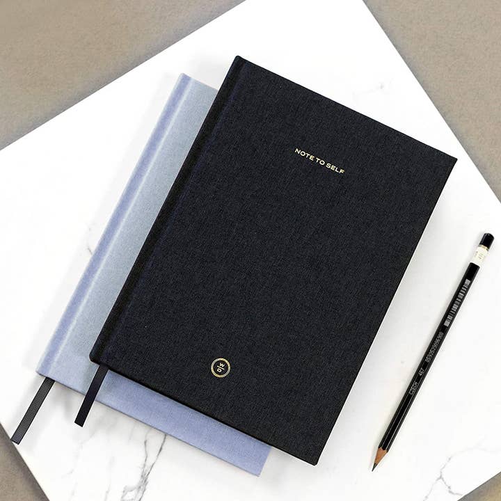 Wit & Delight - Wholesale Journal/Diary - Light Blue Linen Note to Self Journal
