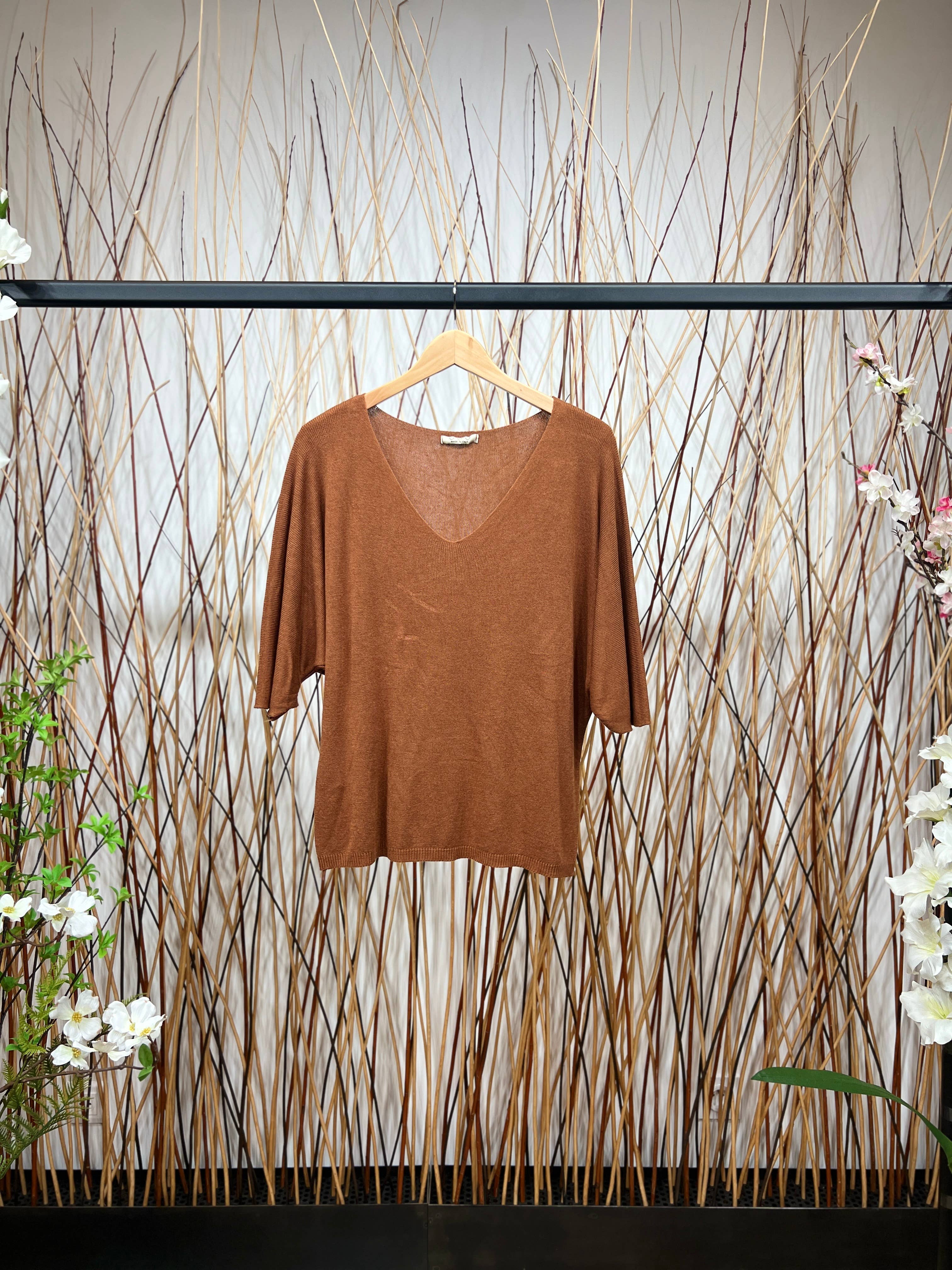 L'Emotion - Vendita all'ingrosso Maglione tricot - Donna - Maglione lavorato a maglia a maniche lunghe con scollo a V in modal 10