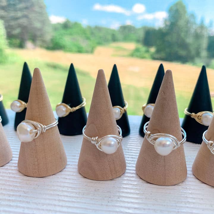 Elise Marie DeSigns - Wholesale Cocktail/Statement Ring - Pearl Wire Wrapped Ring | Freshwater Jewelry | Cultured8