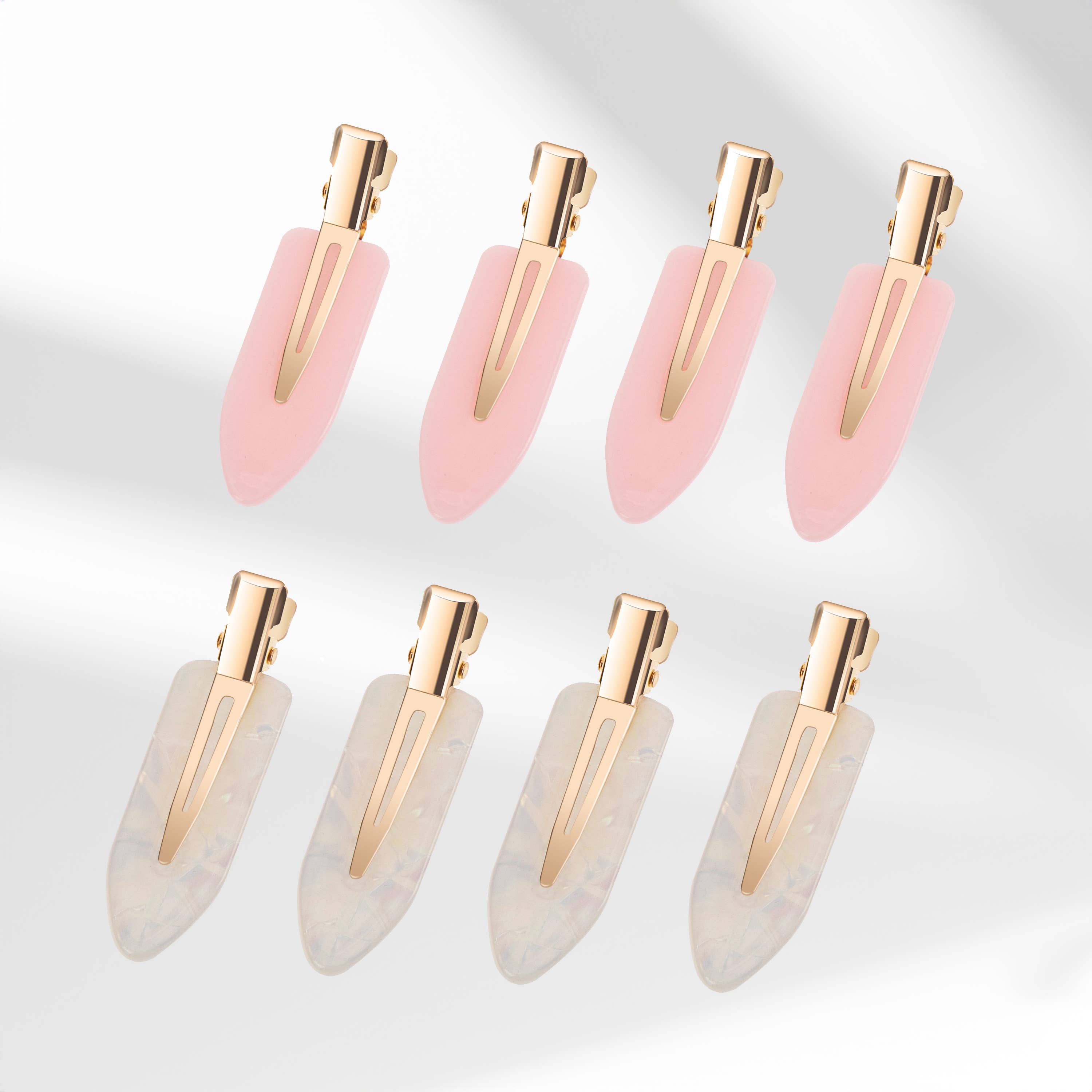 Market Fresh Beauty - Wholesale Hair Clip - Women's - Market Fresh Beauty Creaseless Hair Clips, 8 Pack - No-Crease Hair Styling Clips for Sectioning, All Hair Types, Heat Styling & Makeup Application - Pink & Opal Clips, Non-Slip & Durable Design5