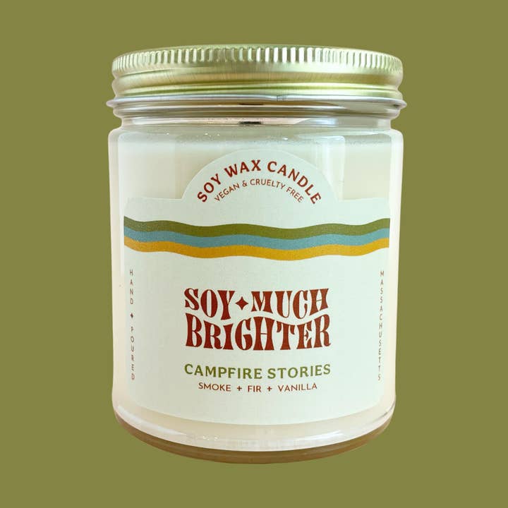 Campfire Stories // Soy Wax Non-toxic Candle for wholesale by Soy Much Brighter Candle Co.