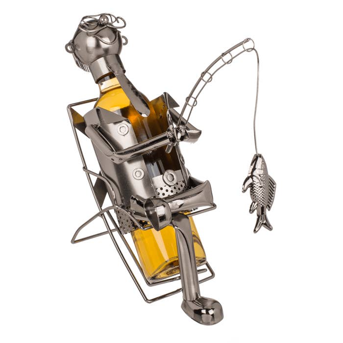 Out of the blue KG - Wholesale Bottle Rack/Holder - Metal bottle holder, Fishing man II,2