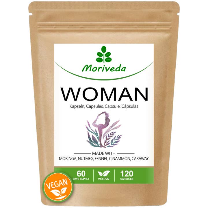 AMTEC Trading GmbH - Vendita all'ingrosso Vitamine/integratori orali - MoriVeda® Moringa Woman Capsule per il ciclo della menopausa 120 pezzi