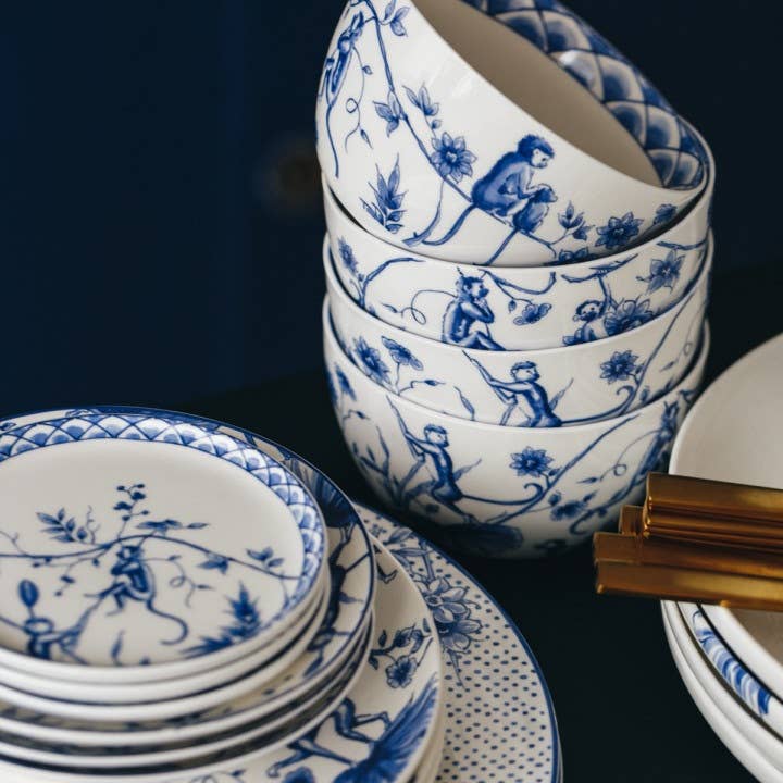 Heinen Delfts Blauw - Wholesale Dinner Plate - Petit four Monkeys plate 12 cm1