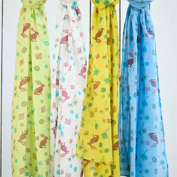 Namaste - Wholesale Scarf - Women's - Mountain Hare Printed Cotton Scarf0