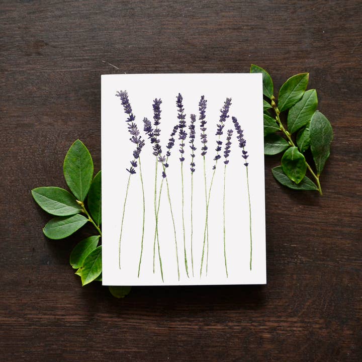 Lavender Greeting Card (A2) for wholesale by Little Leaf Ink