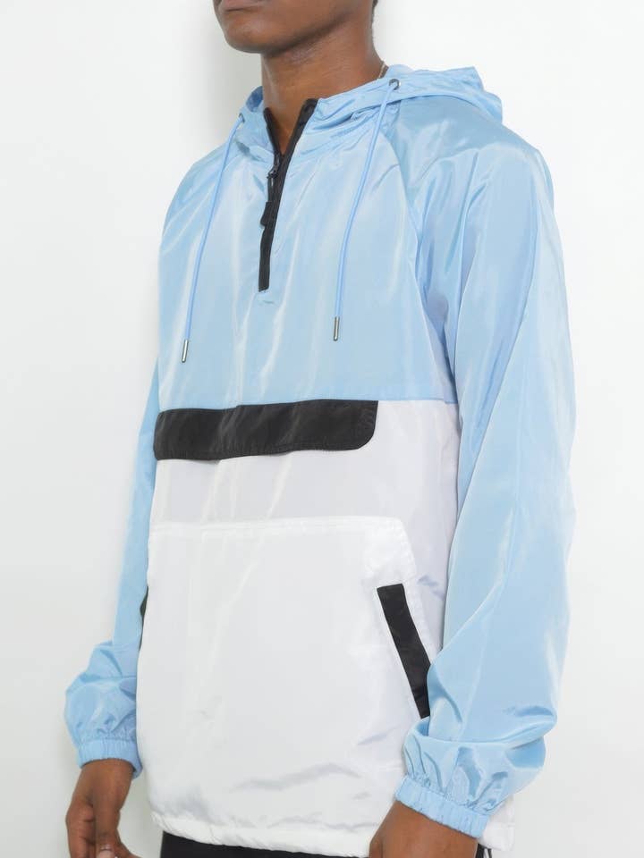 Bandanas Wholesale - Wholesale Windbreaker – Men's - Color Block Anorak Jacket Pullover Windbreaker1
