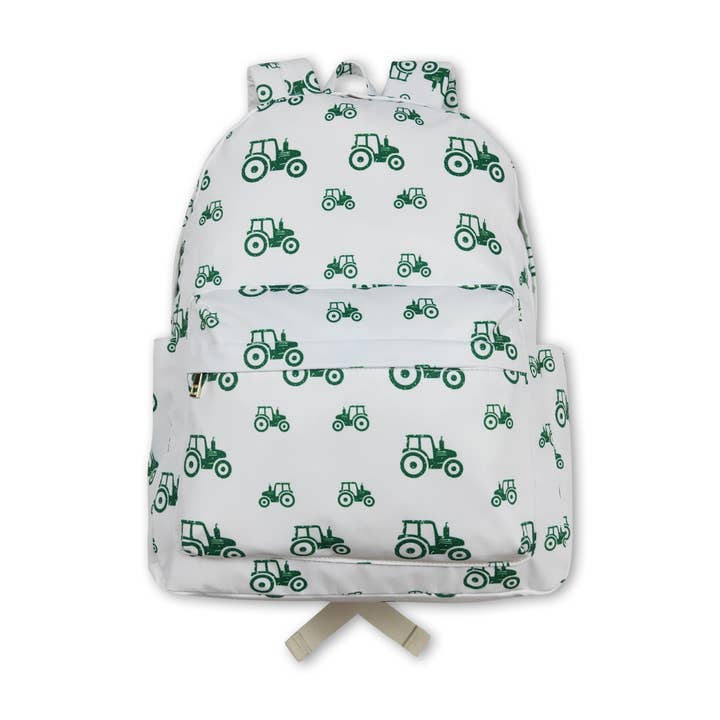 Green tractor farm kids boys backpack for wholesale by Yawoo Garments