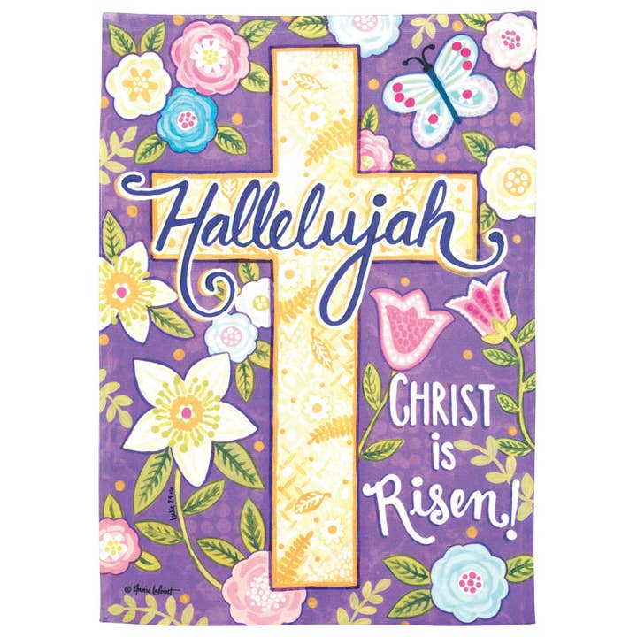 Flag Cross Christ Is Risen 13x18 for wholesale by Magnolia
