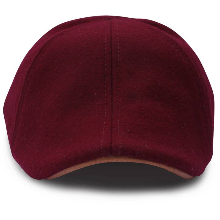 Boston Scally - Wholesale Flatcap - Men's - The Kenmore Boston Scally Cap - Crimson & Brown Brim2